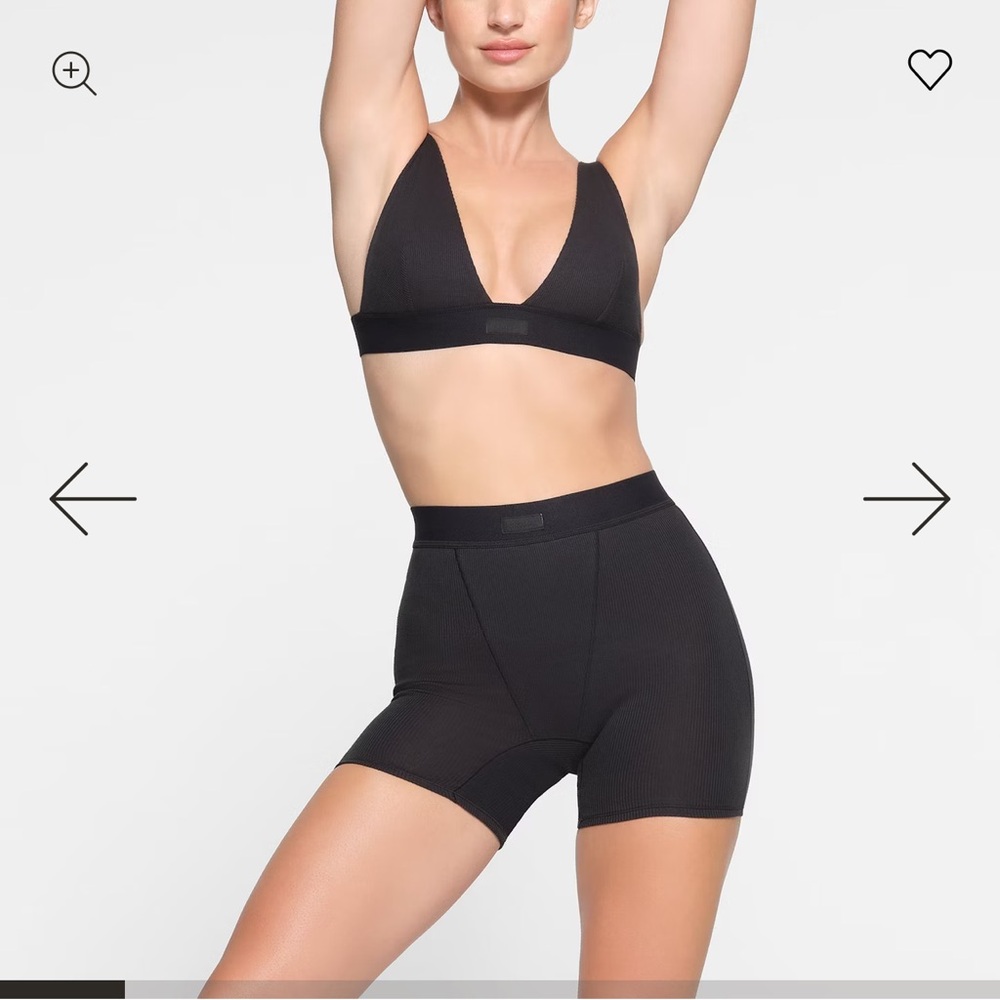 SKIMS Black Cotton Rib Boxer